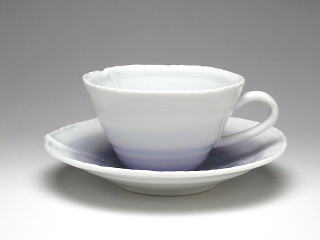 紫結晶釉継ぎ合せ　コーヒーカップ