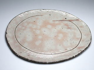 粉引 楕円皿