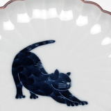 ねこ　菊割皿