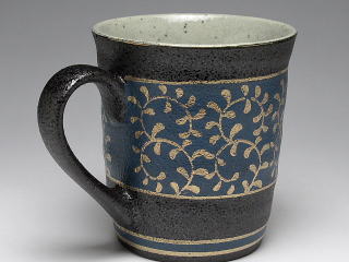 金唐草（青）　マグカップ