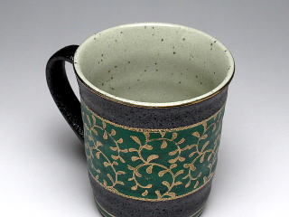 金唐草（緑）　マグカップ