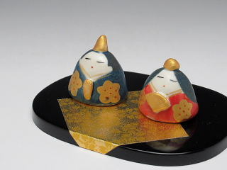 豆雛金彩飾り　置物