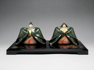 織部錦雛飾り　置物