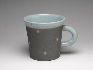 白釉丸紋　マグカップ
