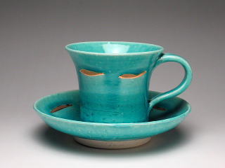 トルコブルー金彩　コーヒーカップ