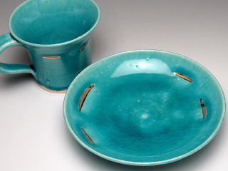 トルコブルー金彩　コーヒーカップ