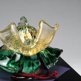 瑠璃兜（緑）　置物