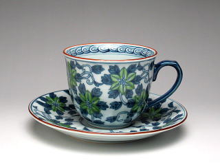 錦鉄仙花（グリーン）　コーヒーカップ