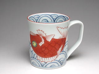 めで鯛（赤）　マグカップ