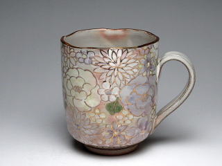 金彩花（ブルー）　マグカップ