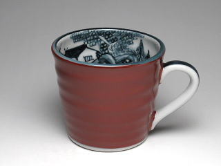 赤巻山水　マグカップ　