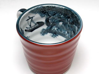 赤巻山水　マグカップ　