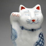古染小紋　招き猫