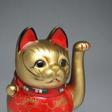 金古色大正猫　置物