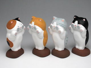 ぺったり猫　置物